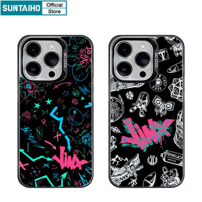 Suntaiho Thời Trang Độc Đáo Họa Tiết Graffiti Ốp lưng Iphone 16 15 14 13 12 11 Pro Max TPU Silicon Mềm Cao Cấp Chống Sốc Ốp Lưng