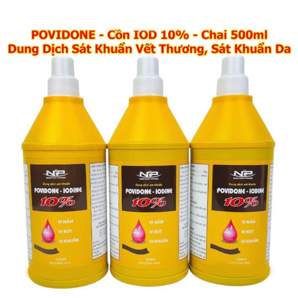 Dung Dịch Cồn Đỏ Sat Khuân, Povidone Iodine 10% - (Chai 500ml)