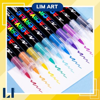  Bút acrylic brush marker đầu cọ nhọn mềm loại lỏng lâu trôi dùng để đánh dấu vẽ trên được nhiều chất liệu 
