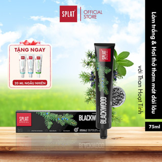 Kem đánh răng than hoạt tính trăng răng SPLAT Blackwood không chứa flo, ngừa hôi miệng, loại bỏ mảng bám, khỏe nướu 75ml