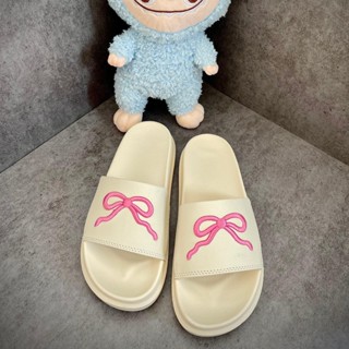 Dép Nơ Owenchic, quai ngang Dễ Thương đế cao 4cm Dép Lê Slipper Đế Bằng DéP Nữ Có Quai Cao Su Jean Đồng