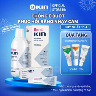 Combo Nước Súc Miệng Kem Đánh Sensi Kin Giảm Nhanh Ê Buốt, Ngăn Ngừa Tái Phát Cho Răng Nhạy Cảm 250ml/75ml