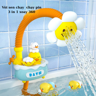  Đồ chơi tắm bé vịt con + vòi sen hoa hướng dương - đồ chơi nghịch nước bồn tắm an toàn cho trẻ 