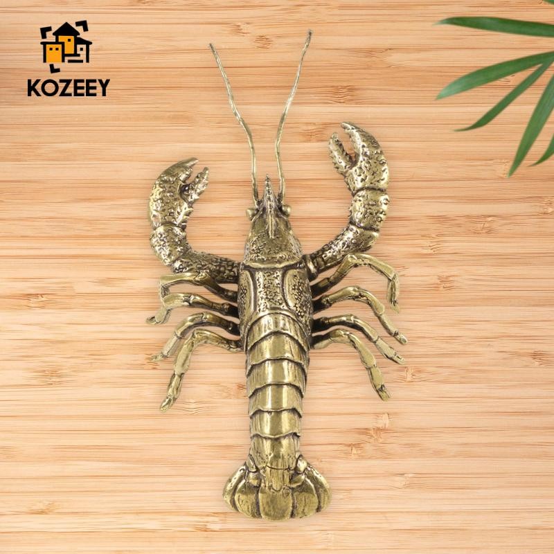 KOZEEY Đồng Tôm Hùm Tượng Tôm Hùm Hình Trang Trí Quà Tặng Sinh Nhật Tôm Hùm Trang Trí