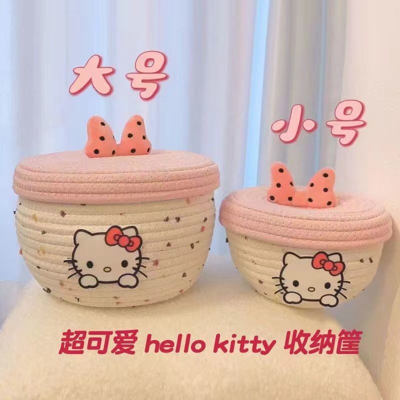 Giỏ lưu trữ để bàn/Giỏ lưu trữ bọc cotton hình mèo KT dễ thương/Hộp lưu trữ đồ ăn nhẹ để bàn/Giỏ tổ 