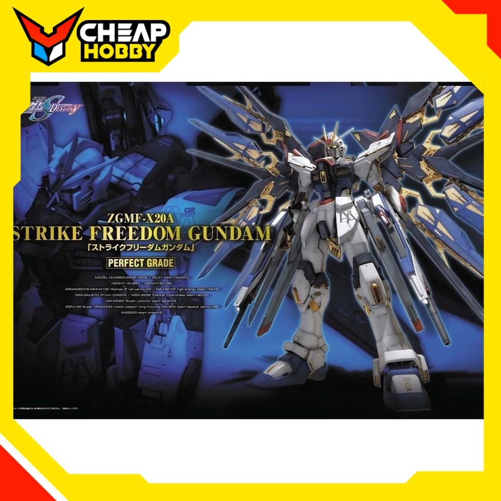 Mô Hình Lắp Ráp Gundam Bandai PG Strike Freedom Gundam 1/60 Gundam Seed Destiny của Bandai Nhật Bản