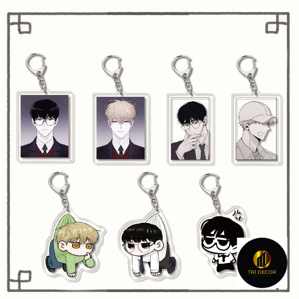 Móc khóa CHECKMATE Chiếu tướng mica acrylic in hình BL boylove xinh xắn
