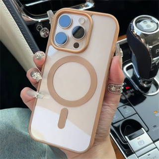   Mới  Ốp điện thoại trong suốt từ tính màu titan sang trọng cho iPhone 16 15 14 13 12 11 Pro Max Plus Vỏ ốp lưng trong suốt chống sốc 