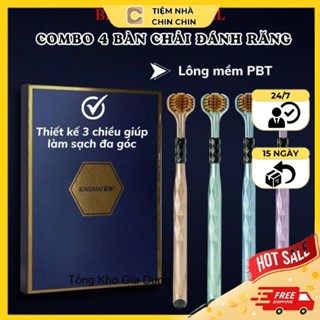 Bàn Chải Đánh Răng Bikoxi Bộ 4 Chiếc Lông Mềm chăm sóc Lợi Tay Cầm Gọn Nhẹ, dưỡng răng miệng, an toàn M259