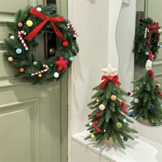 Vòng hoa Giáng sinh 2025 Nơ Giáng sinh Quà tặng Quả cầu tóc Trang trí bầu không khí lễ hội