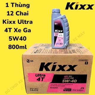 [MTVV] 1 Thùng 12 Chai Nhớt Tổng Hợp Kixx Ultra 5W40 Bán tổng hợp 10W30 0,8L Nhập Khẩu Hàn Quốc Cho Xe Tay Ga<END>