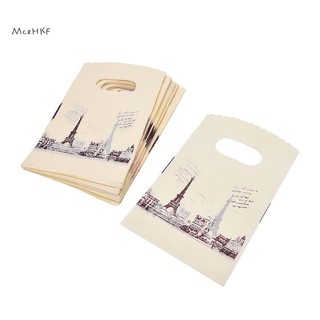 Mcehkf 100 Cái / lốc Hồng Tháp Eiffel Bao Bì Túi Nhựa Mua Sắm Có Tay Cầm, Mới