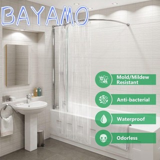  BAYAMO Rèm Kéo Che Bồn Tắm Bằng Nhựa Peva Trong Suốt Chống Thấm Nước 