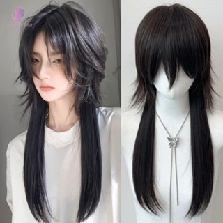 resource limit Resource LIMIT Jellyfish Mullet Head Tóc Giả Tổng Hợp Thoáng Khí Nam Nữ