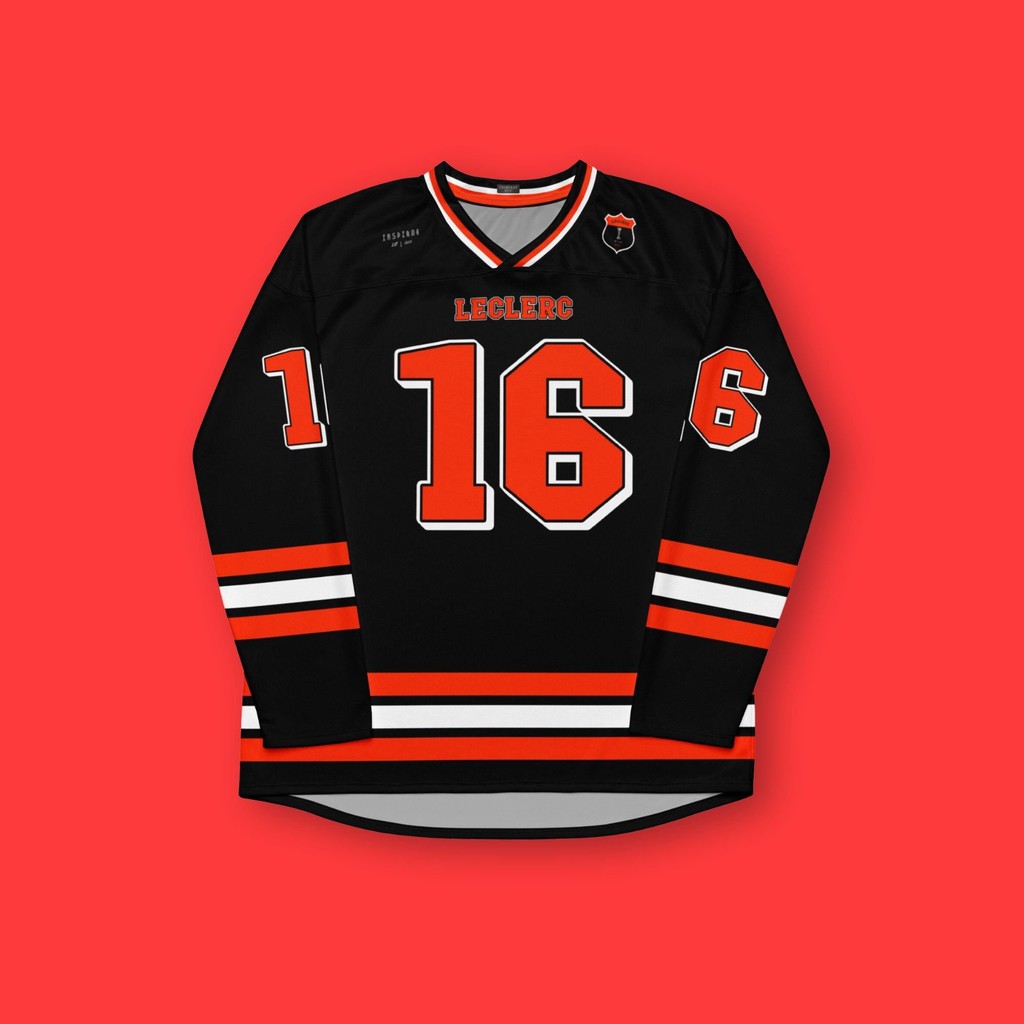 Áo thun oversize Unisex Ferrari Charles Leclerc, cổ tròn, quà tặng Formula 1