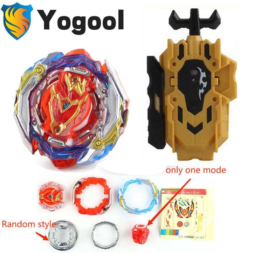 Single Zest Achilles có nhãn dán Spinning Burst B-201 Đồ chơi dành cho trẻ em với bộ Launcher Beylau