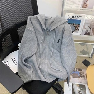 Áo Khoác Len Tăm Thêu Ngựa KCloset Áo Len Dày Dặn Dáng Rộng Nam Nữ NA604