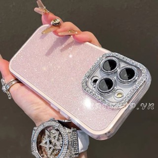 Ốp Điện Thoại Phim Ống Kính Lấp Lánh Cho iPhone 16ProMax 16Plus 15 14 13 12 11 Vỏ Bảo Vệ Chống Sốc