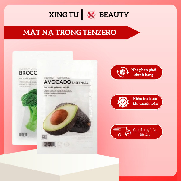 Mặt nạ giấy Tenzero  Mask trong suốt Tenzero collagen dưỡng ẩm và phục hồi cho da - 1 miếng x 25ml -
