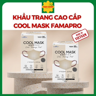 Combo 2 Hộp-60 cái Khẩu trang cao cấp 3 lớp Famapro Cool Mask 6D Nhật – hộp 30 chiếc, đóng gói túi riêng từng cái
