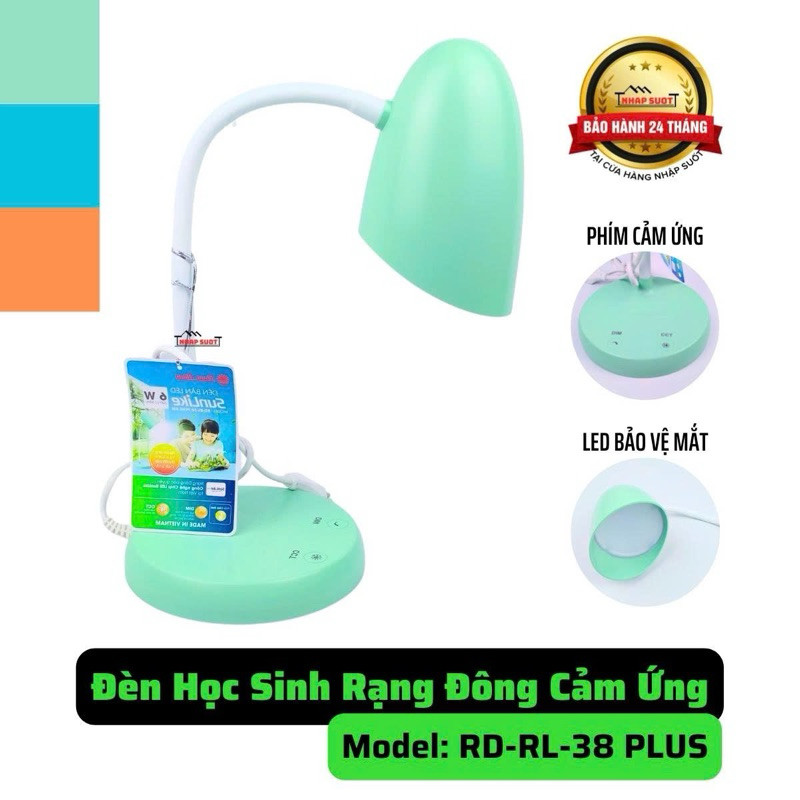 Đèn bàn học sinh 38 plus Rạng Đông công suất 6w, bảo vệ mắt, đổi 4 màu, 3 mức độ sáng RD-RL-38.PLUS