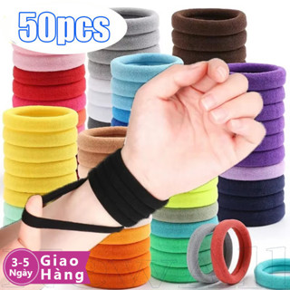 [Giao hàng trong 3-5 ngày] Băng Đô Quấn Tóc Mềm Liền Mạch Cho Yoga / Thể Thao / Quà Tặng, Không Snag Terry Vải Scrunchies 50 Gói, Dây Buộc Tóc Co Giãn Cho Tóc Dày & Nam, 20 Màu