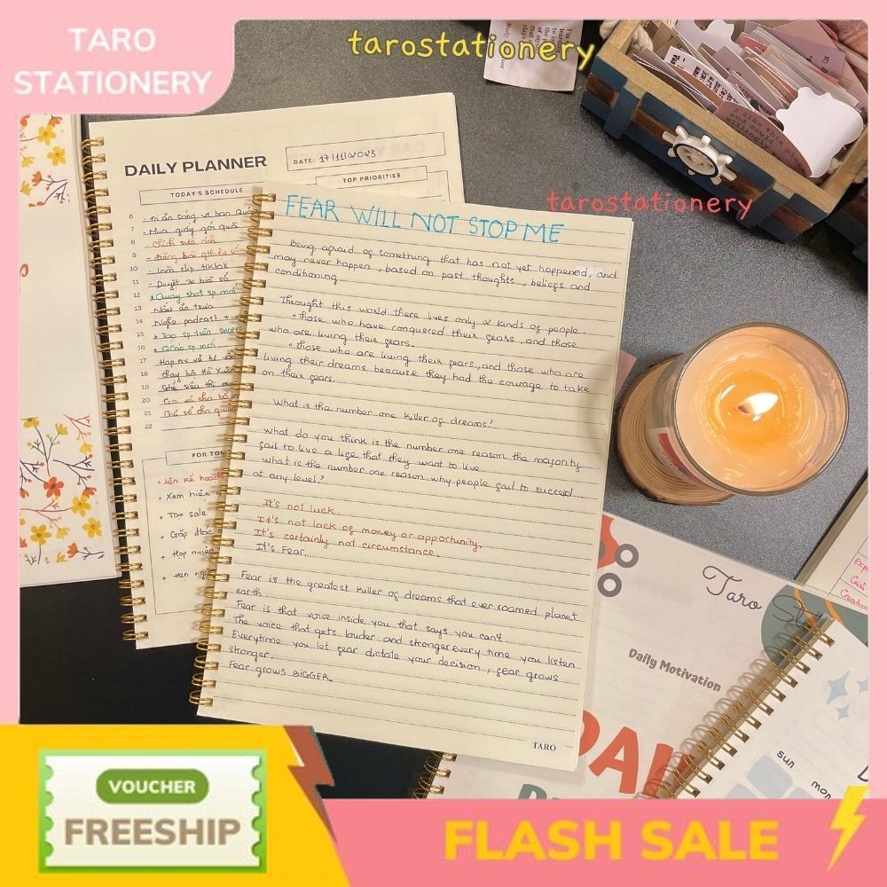 Sổ lò xo B5 kẻ ngang Sổ lò xo kẻ ngang takenote các môn học Taro Stationery