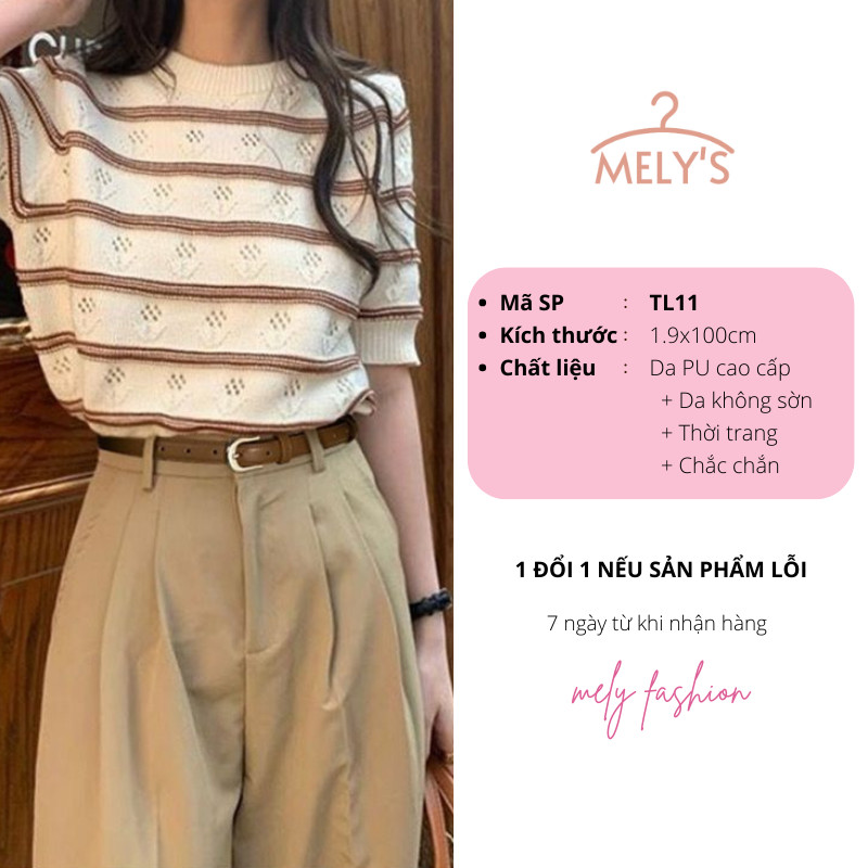 Thắt lưng nữ bản nhỏ Mely Fashion da PU cao cấp dây nịt dây đai nữ khóa kim loại phong cách mới hiện đại TL11 | BigBuy360 - bigbuy360.vn