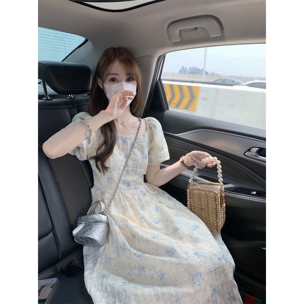 Váy Liền Hoa Nhí Dịu Dàng Ngọt Ngào Phong Cách Hàn Quốc