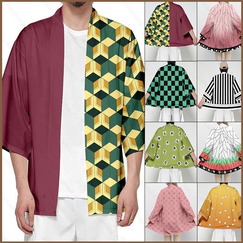 Anime Demon Slayer: Kimetsu No Yaiba Cosplay Cardigan Kimono Haori Rời Nhân Quả Áo Tanjirou Nezuko Á
