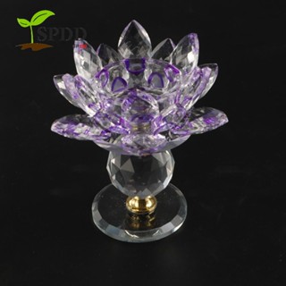 Spdd Lotus Candle Holder, Hoom Decor 8 Màu Hoa Sen Candlestick, Thủy Tinh Mô Phỏng Trang Trí Trong Suốt Các Bức Tượng Sen Chân Đế Nến Trang Trí Bữa Tối