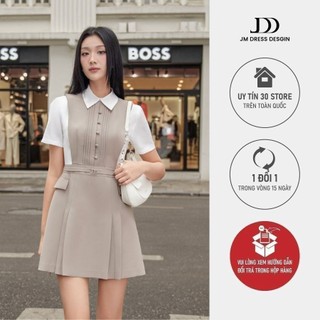 Đầm cổ đức, nắp túi dương phối vải 1S11.2402PL thiết kế bởi JM Dress Design