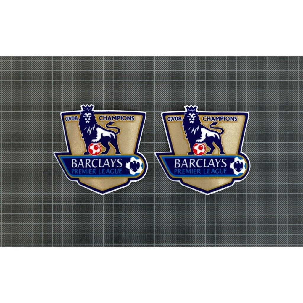 Gold Patch 07-08 Velvet Premier League Champions Patches / Huy hiệu 2007-2008 Manchester United