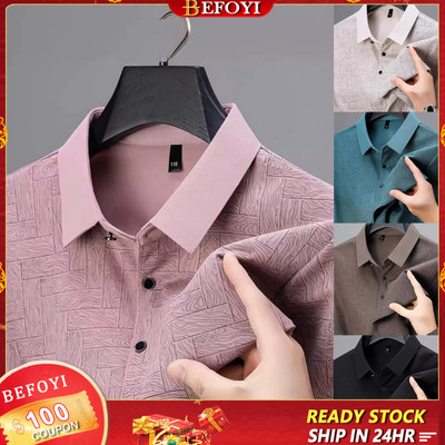 Áo Sơ Mi Polo Nam Tay Ngắn Rời Công Sở Cổ In Hình Mùa Hè WW25