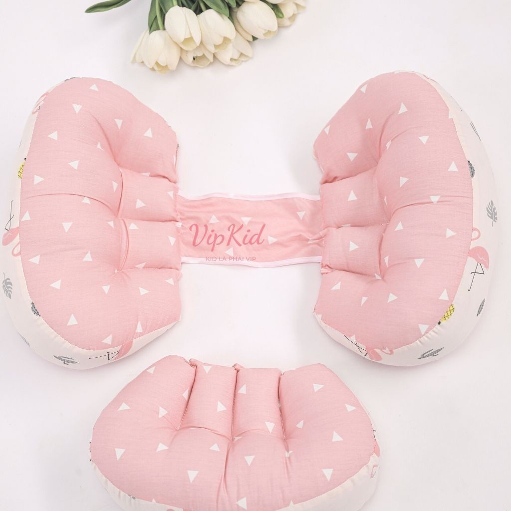 Gối Cho Bà Bầu Carekids - Gối Bầu Cánh Tiên Cao Cấp Giảm Đau Lưng, Ngủ Ngon, Đỡ Bụng Kèm Gối Phụ Giú