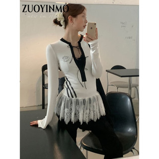 ZUOYINMO áo croptop áo thun nữ Korean Phong cách phổ biến Minimalist WCS24A0KX8 44Z241029