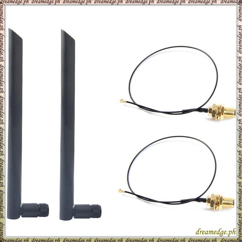 [S D K G] Ăng-ten WiFi không dây 6Dbi băng tần kép RP-SMA + MHF4 Cáp đuôi lợn cho mô-đun WIFI / WLAN