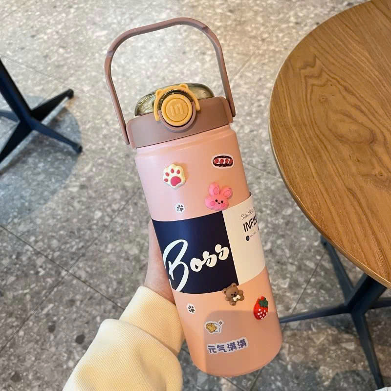 Bình Giữ Nhiệt Inox 316 BOSS 1200ml Giữ Nhiệt Đến 12h Có Quai Xách Inox 304 Rất An Toàn Và Giữ Nhiệt