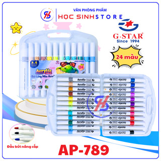  Hộp 24 Bút Lông Màu Acrylic Todo Suyo AP-789 Màu Tươi Sáng Ống Mực Lớn - Viết Vẽ Lên Mọi Bề Mặt 