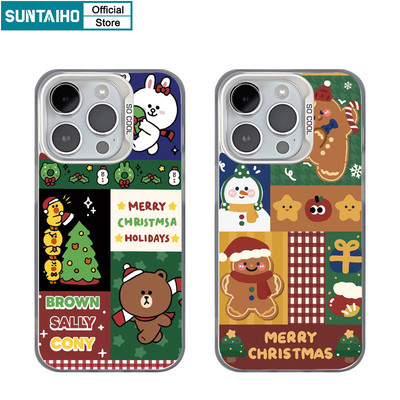 Suntaiho Chất Lượng Cao Giáng Sinh Gấu Thỏ Họa Tiết Ốp lưng Iphone 16 15 14 13 12 11 Pro Max TPU Silicon Mềm Cao Cấp Chống Sốc Ốp Lưng