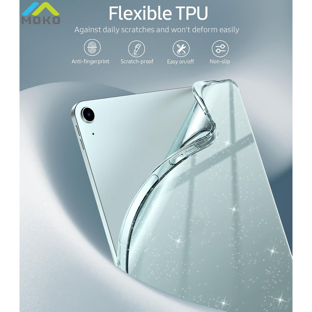 Vỏ bảo vệ mặt sau lấp lánh trong suốt TiMOVO TPU cho iPad Air 13 inch (M3 / M2-2025 / 2024), Hỗ trợ 