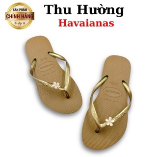  Dép Havaianas Nữ Slim Gắn Kèm Charm Hoa Daisy - Từ Brazil - Cao su non tự nhiên chống trơn trượt - Thu Hường Havai 