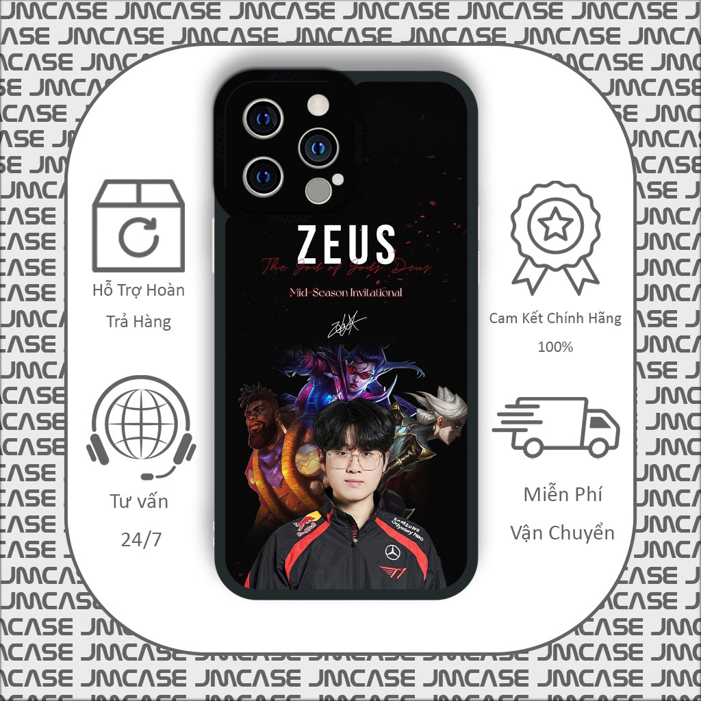 Ốp lưng iPhone Cạnh Vuông Samsung Xiaomi Oppo Zeus Top T1 League of Legends Baron