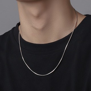 Dây chuyền nam nữ Laura Jewelry Vòng cổ bạc sợi mì thuôn trơn cá tính unisex DCR001N-45