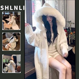 Mùa Thu Đông Nữ Lông Lớn Cổ Có Mũ Trùm Đầu Giữa Chiều Dài Mũi Giả Lông Màu Trơn Rời Nữ Phong Cách Áo Khoác