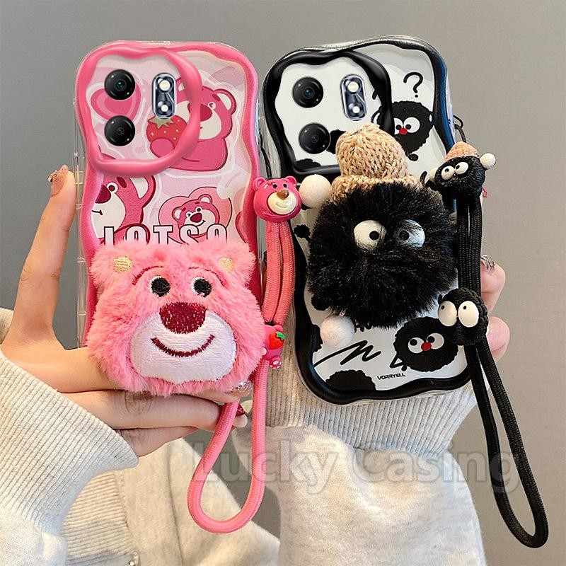 Dành Cho Infinix Hot 50i Ốp Lưng Búp Bê Dễ Thương Sóng Nước Silicon Dây Chống Sốc Dây Tay Infinix Ho