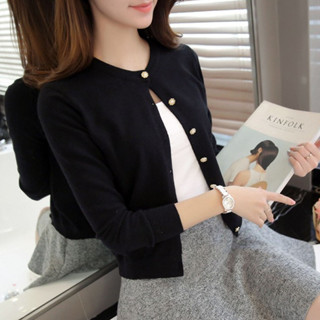  Áo len mùa thu đông Áo khoác nữ dệt kim Cardigan 2025 Phong cách mới Thời trang cổ tròn dài tay phiên bản Hàn Quốc Top Nữ Áo khoác ngoài 