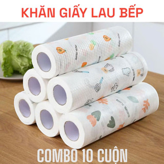 Combo 10 Cuộn 300 tờ Giấy Lau Bếp Đa Năng Loại 20cm To Dày Dai, Khăn Giấy Lau Bếp  Bekhoemevui