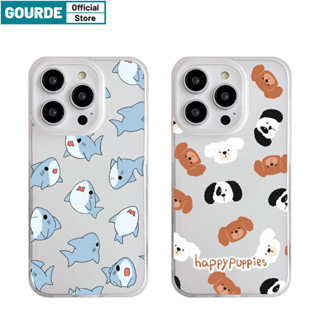Ốp Lưng iPhone đẹp dễ thương Chó mèo Cá mập trong suốt in hình hoạt hình Họa Tiết Cao Cấp chống sốc Ốp Điện Thoại Mềm Mờ nhám TPU Chống Sốc Cho iPhone 11 12 13 14 15 16 Pro Max IP 7 8 14 15 Plus Iphon X Xs Xr Xs Max-Gourde Case