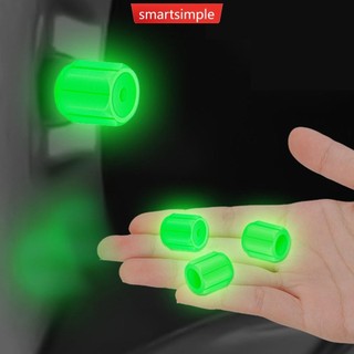  Smartsimple 4 Chiếc Dạ Quang Nắp Van Ô Tô Chống Bụi Trang Trí Lốp Thân Có Áp Dụng Phụ Kiện Đa Năng N9P7 